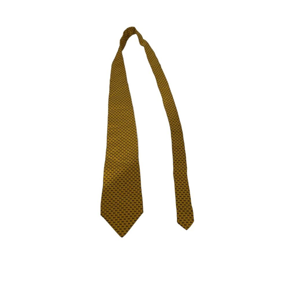 Brooks Brothers Pure Silk Mustard‎ Yellow Flag Print Tie